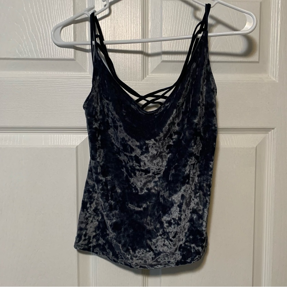 Velvet strappy tank top